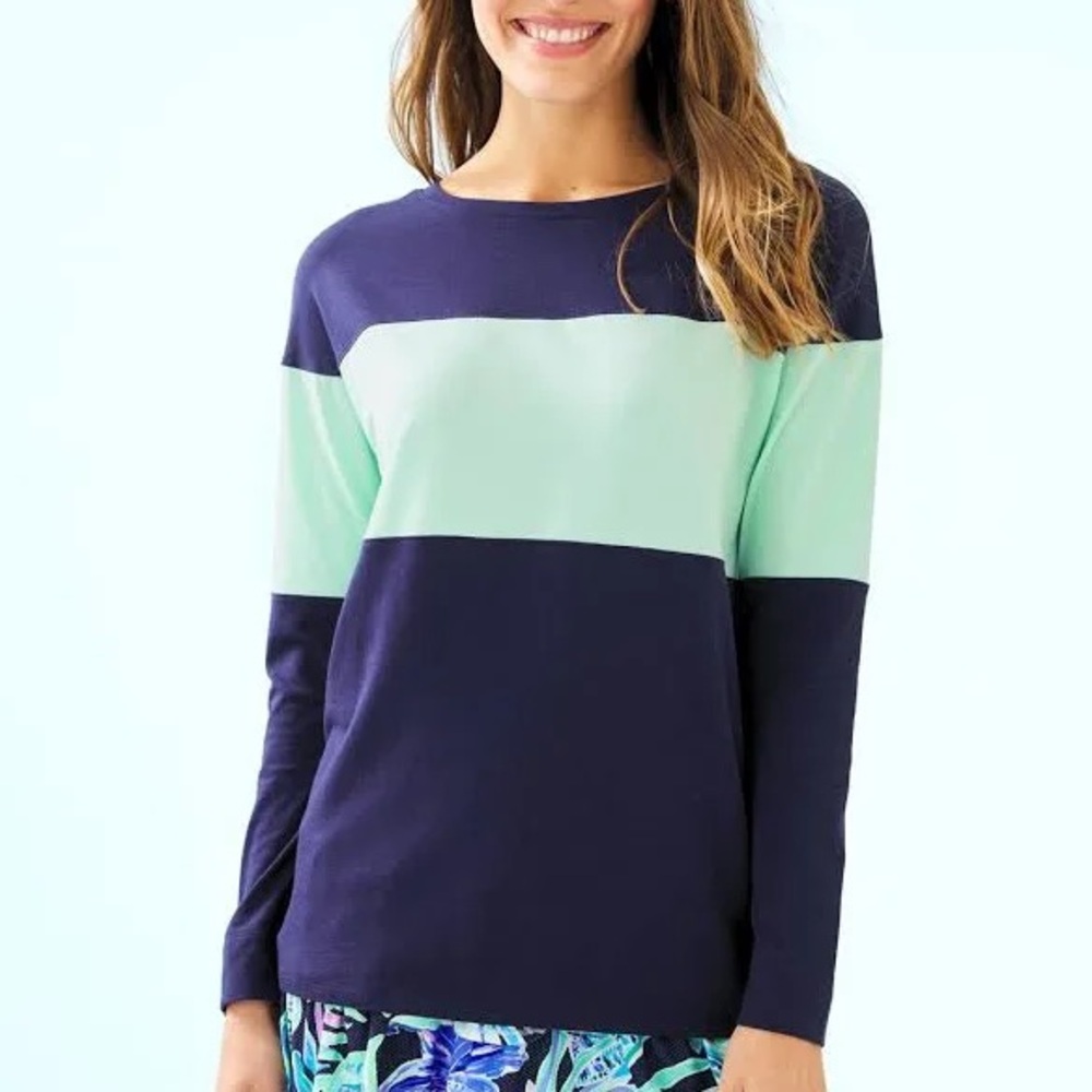 Lilly Pullitzer Color Block Long Sleeve Tee size XS